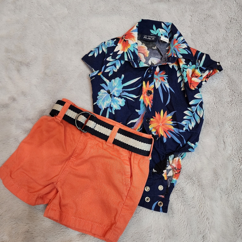 0-3mo Childrens Place Tropical Toucan outfit